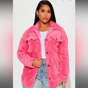 Women's Pink sherpa Jacket size small